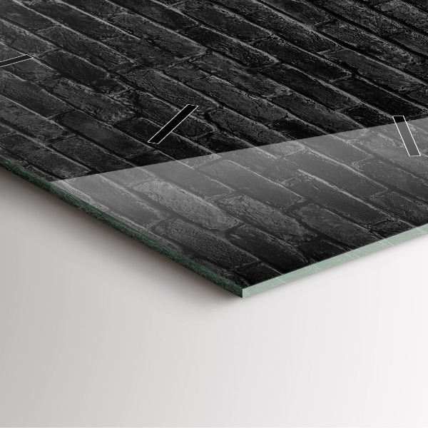 Wanduhr quadratisch mit motiv Dunkle Backsteinmauer