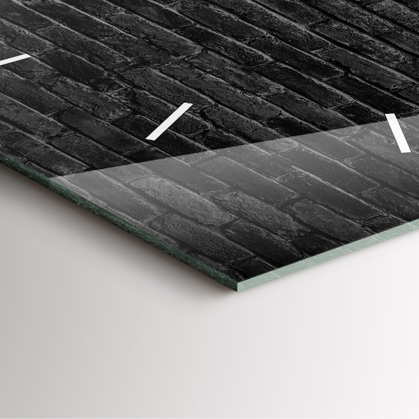 Wanduhr quadratisch mit motiv Dunkle Backsteinmauer