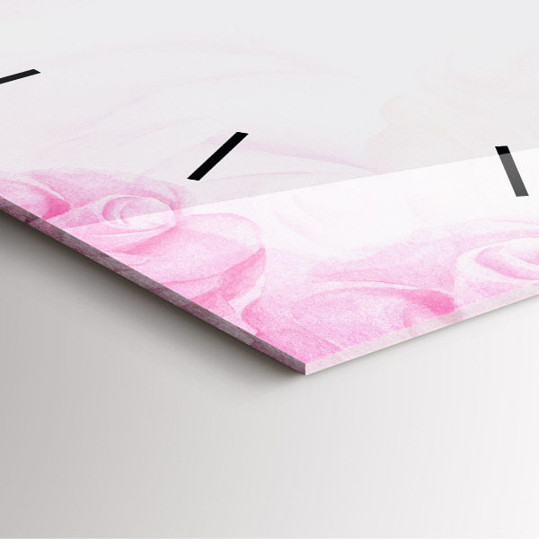 Wanduhr modern quadratisch Abstrakte Rosen