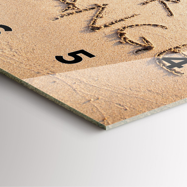 Wanduhr modern quadratisch Zitat am Strand