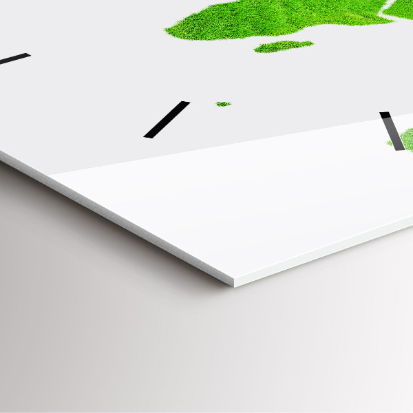 Wanduhr quadratisch Karte mit grünem Gras