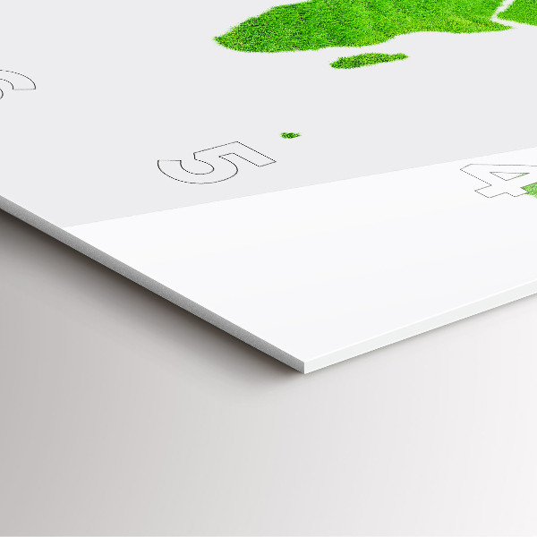 Wanduhr quadratisch Karte mit grünem Gras