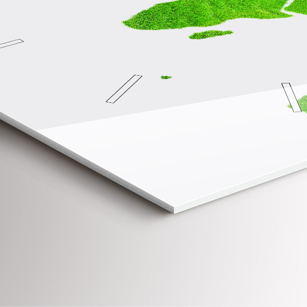 Wanduhr quadratisch Karte mit grünem Gras