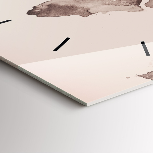 Wanduhr modern quadratisch Aquarellkarte der Welt