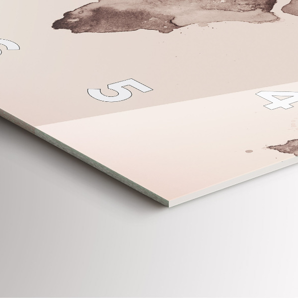 Wanduhr modern quadratisch Aquarellkarte der Welt