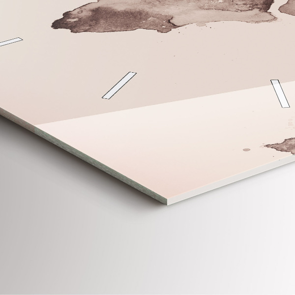 Wanduhr modern quadratisch Aquarellkarte der Welt