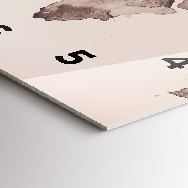 Wanduhr modern quadratisch Aquarellkarte der Welt