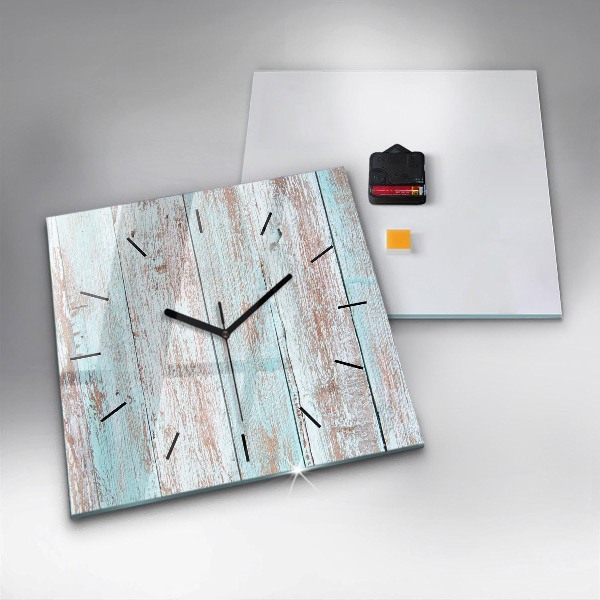 Wanduhr quadratisch mit motiv Pastell Holz