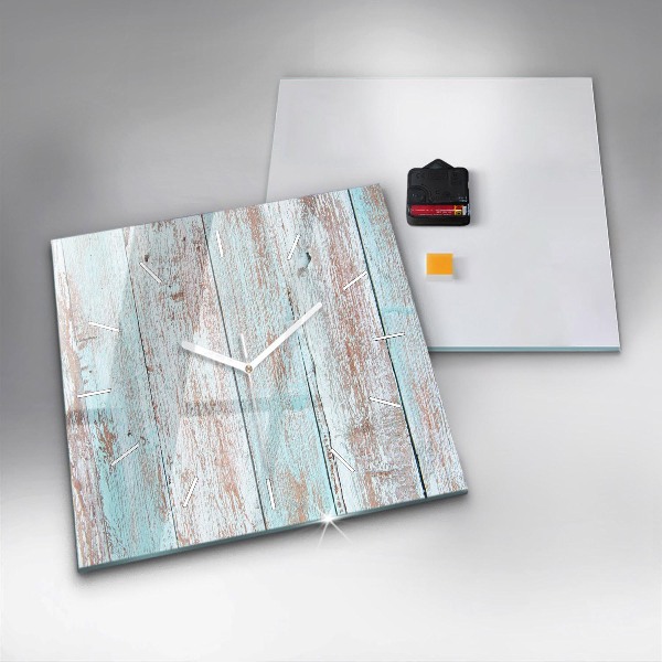 Wanduhr quadratisch mit motiv Pastell Holz