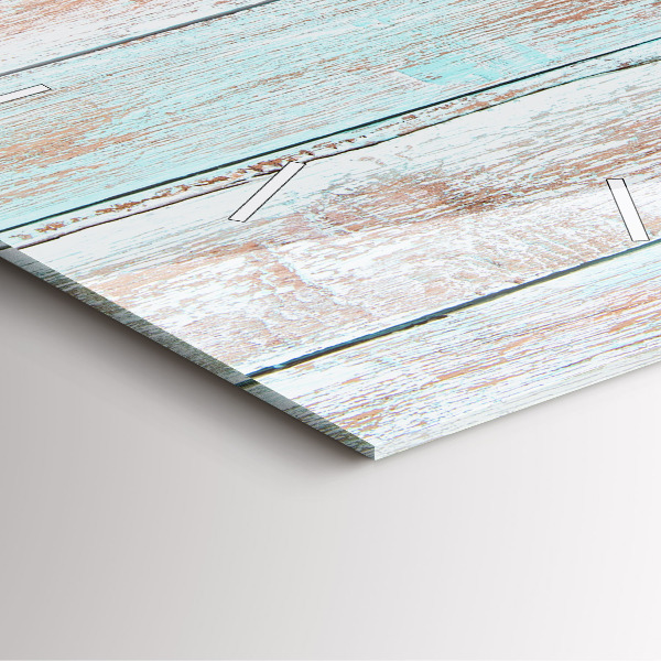 Wanduhr quadratisch mit motiv Pastell Holz