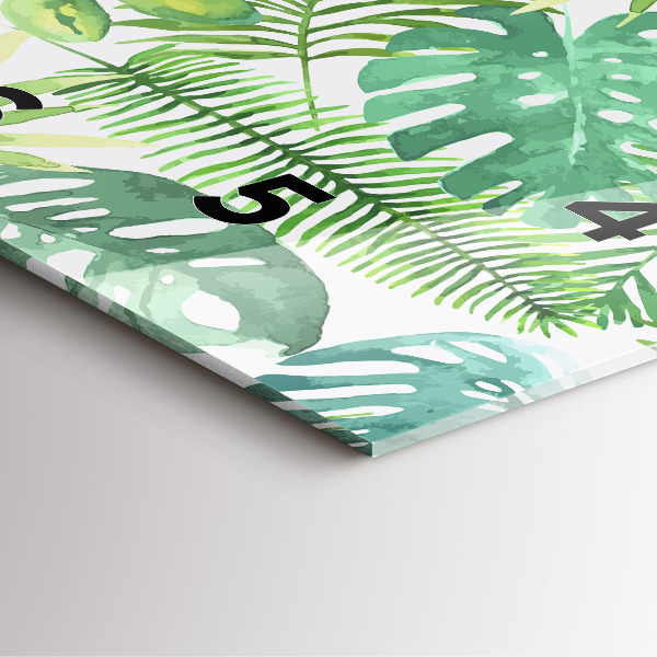 Wanduhr modern quadratisch Grüne Blätter