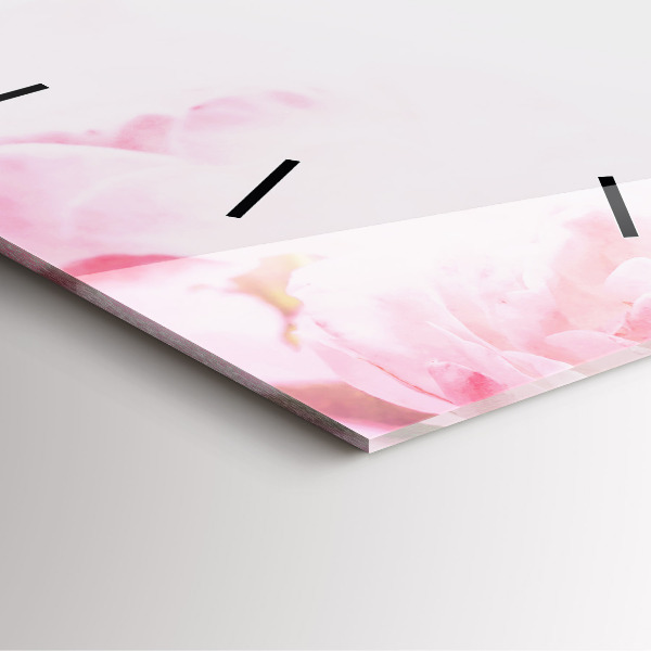 Wanduhr modern quadratisch Blühende Blumen