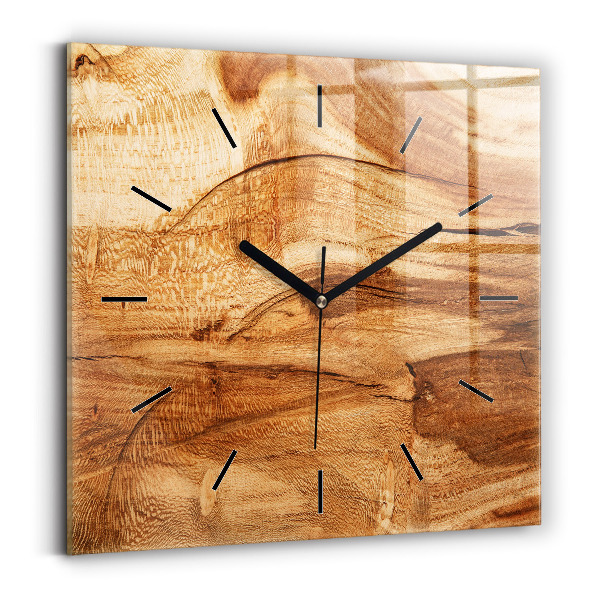 Wanduhr quadratisch mit motiv Holztextur