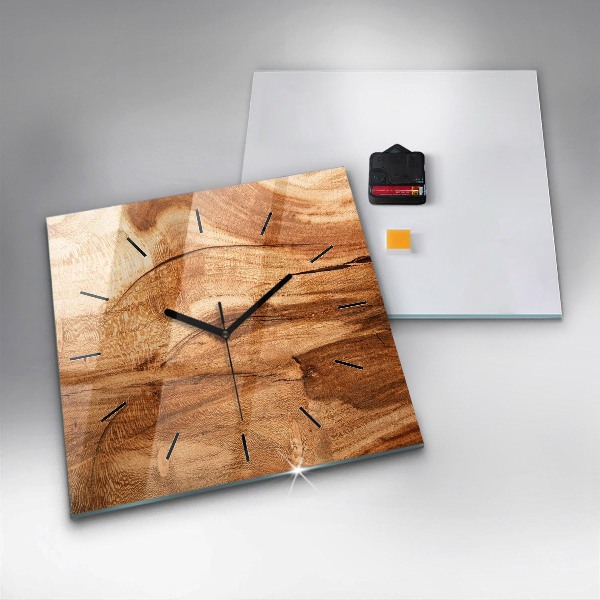 Wanduhr quadratisch mit motiv Holztextur