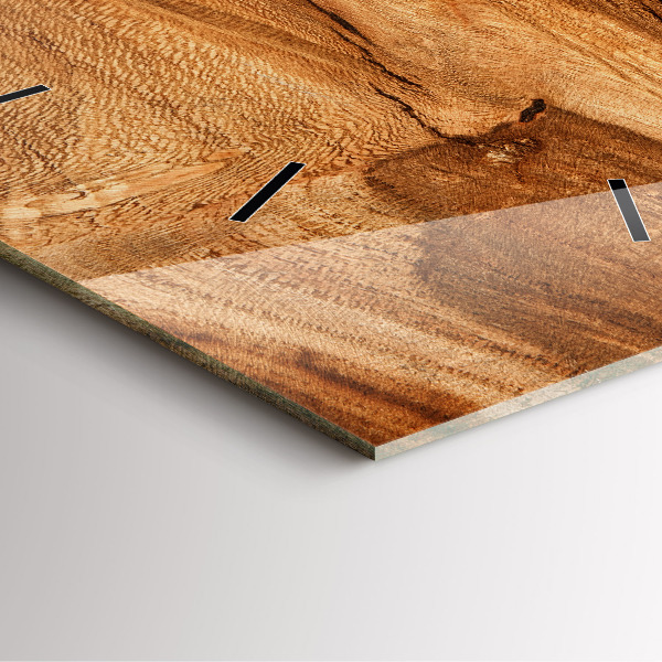 Wanduhr quadratisch mit motiv Holztextur