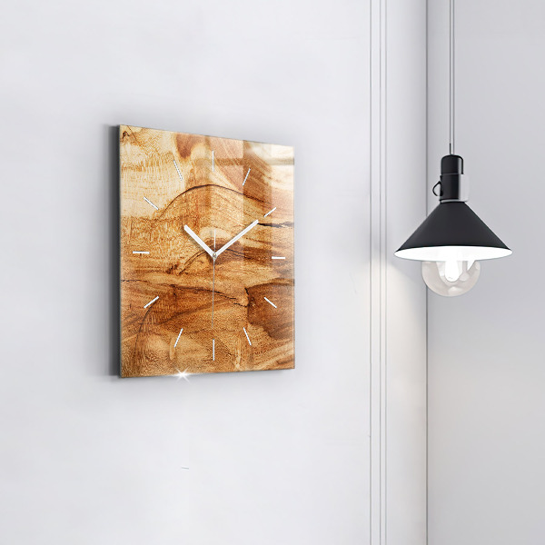 Wanduhr quadratisch mit motiv Holztextur