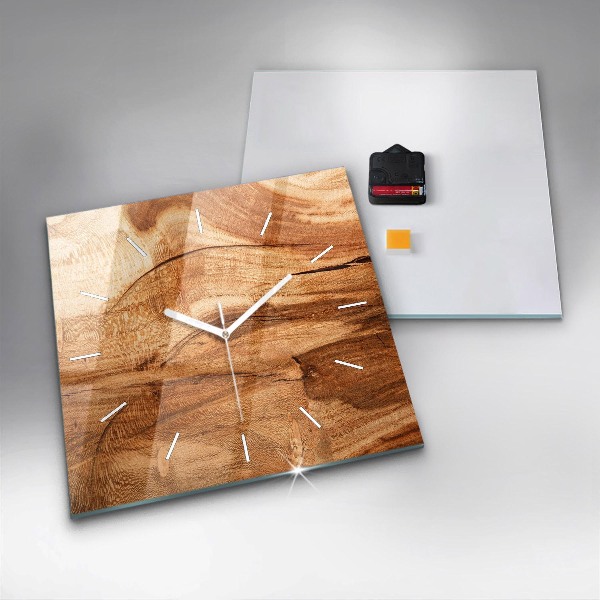 Wanduhr quadratisch mit motiv Holztextur