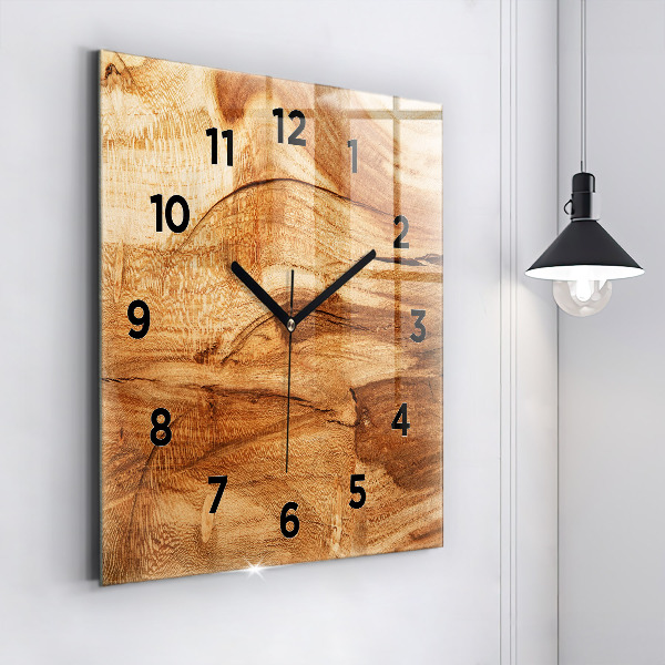 Wanduhr quadratisch mit motiv Holztextur