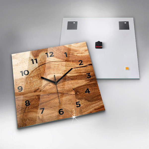 Wanduhr quadratisch mit motiv Holztextur