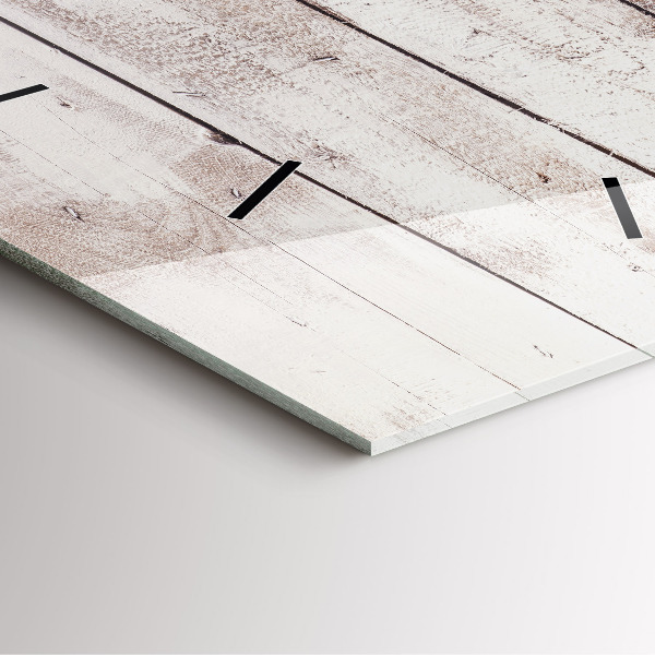 Wanduhr quadratisch Helle Holzbretter