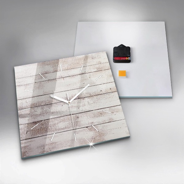 Wanduhr quadratisch Helle Holzbretter
