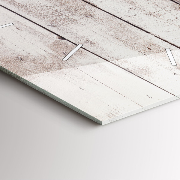 Wanduhr quadratisch Helle Holzbretter