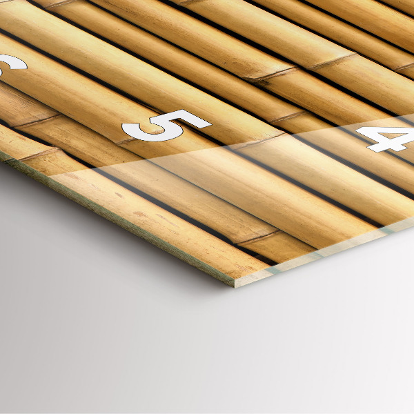 Wanduhr modern quadratisch Bambus Stangen