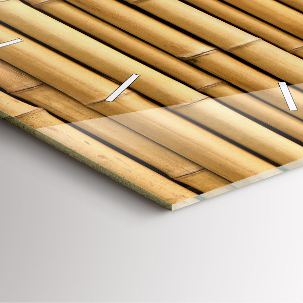 Wanduhr modern quadratisch Bambus Stangen