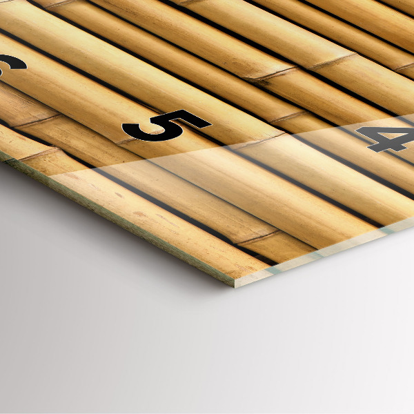 Wanduhr modern quadratisch Bambus Stangen