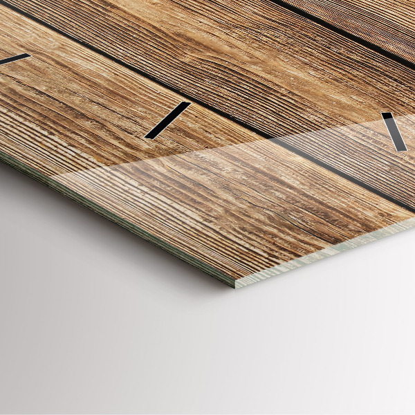 Wanduhr quadratisch mit motiv Hölzerne Bretter