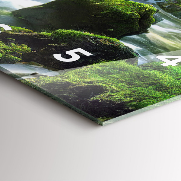 Wanduhr quadratisch mit motiv Wasserfall und Felsen