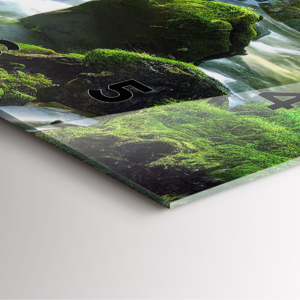 Wanduhr quadratisch mit motiv Wasserfall und Felsen