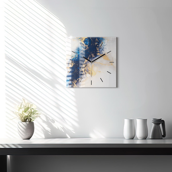 Wanduhr quadratisch Marmoriertes Muster