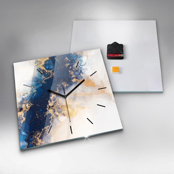 Wanduhr quadratisch Marmoriertes Muster