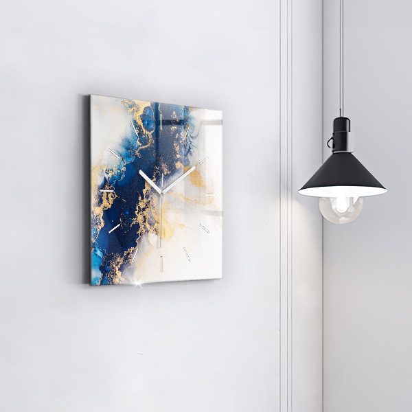 Wanduhr quadratisch Marmoriertes Muster