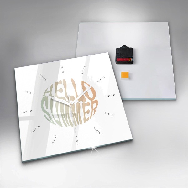 Wanduhr modern quadratisch Hallo Sommer!