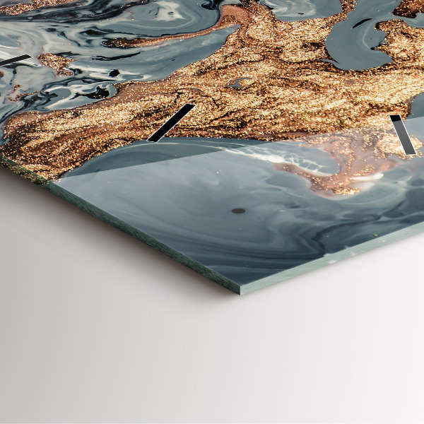 Wanduhr quadratisch mit motiv Abstrakte Marmor-Gold-Abstraktion