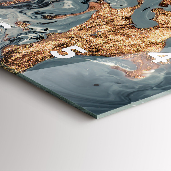 Wanduhr quadratisch mit motiv Abstrakte Marmor-Gold-Abstraktion