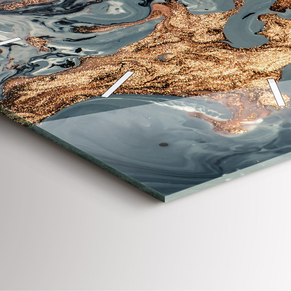 Wanduhr quadratisch mit motiv Abstrakte Marmor-Gold-Abstraktion