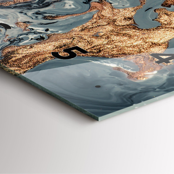 Wanduhr quadratisch mit motiv Abstrakte Marmor-Gold-Abstraktion