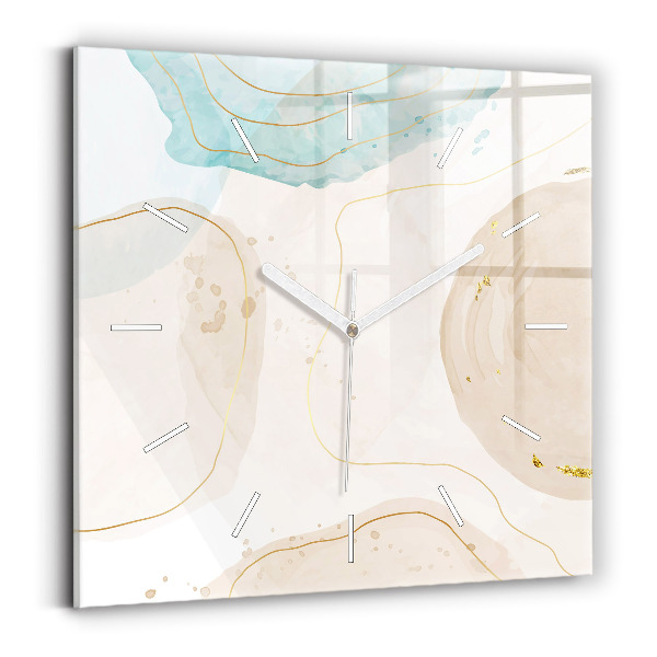 Wanduhr quadratisch Aquarell-Flecken