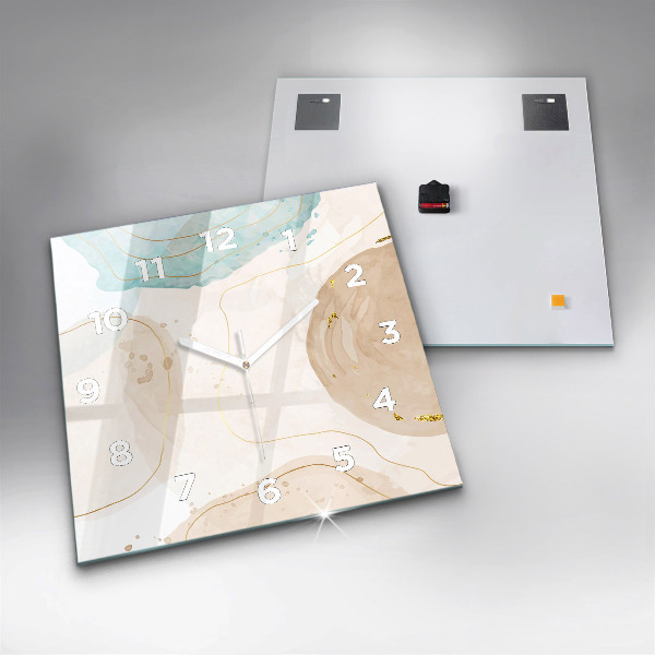 Wanduhr quadratisch Aquarell-Flecken