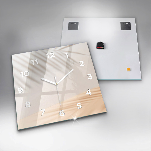 Wanduhr modern quadratisch Creme-Abstraktion