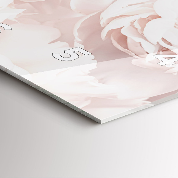 Wanduhr modern quadratisch Pfingstrosenblüten