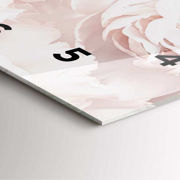 Wanduhr modern quadratisch Pfingstrosenblüten