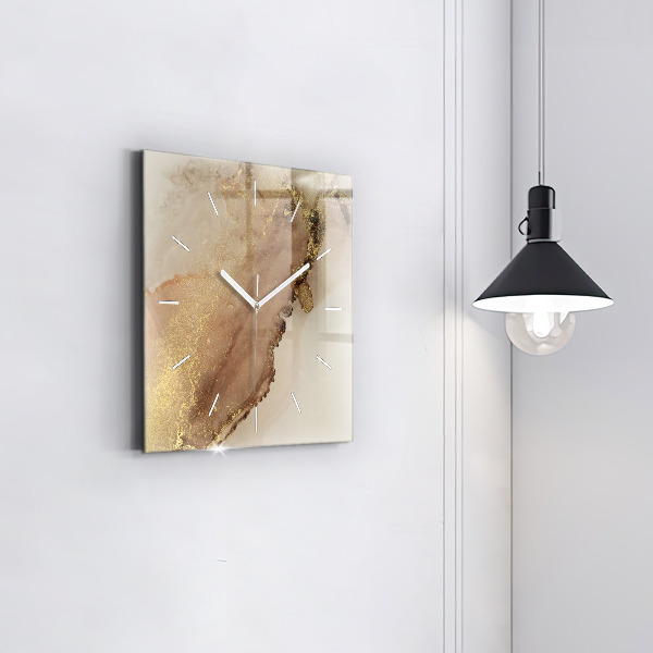 Wanduhr modern quadratisch Beigefarbene moderne Kunst