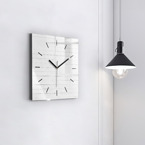 Wanduhr quadratisch mit motiv Holzplatten-Muster