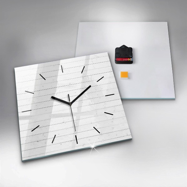 Wanduhr quadratisch mit motiv Holzplatten-Muster