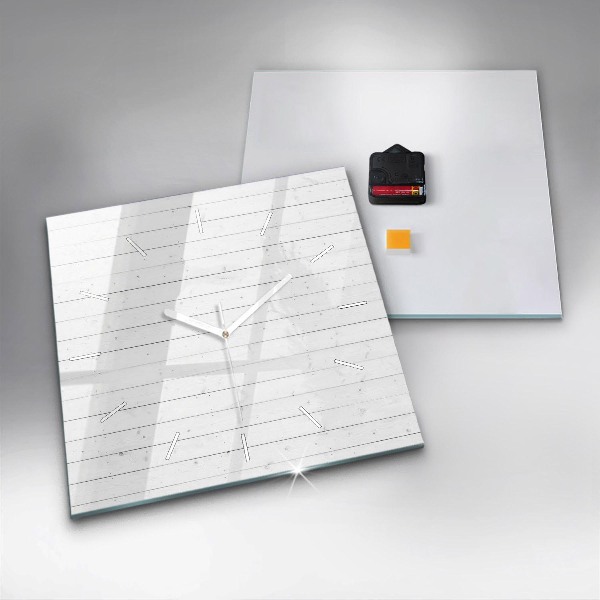 Wanduhr quadratisch mit motiv Holzplatten-Muster