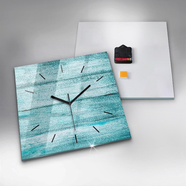 Wanduhr quadratisch mit motiv Blaues altes Holz